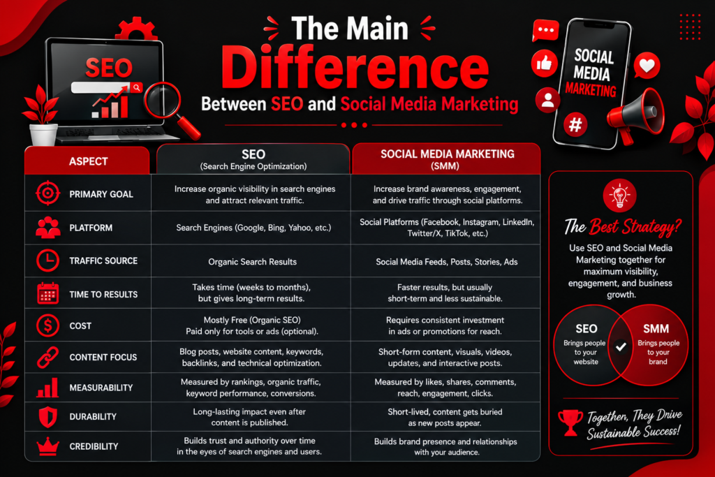 SEO vs. Social Media Marketing: Choosing the Right Strategy for Business Success Social Media Marketing: Choosing the Right Strategy