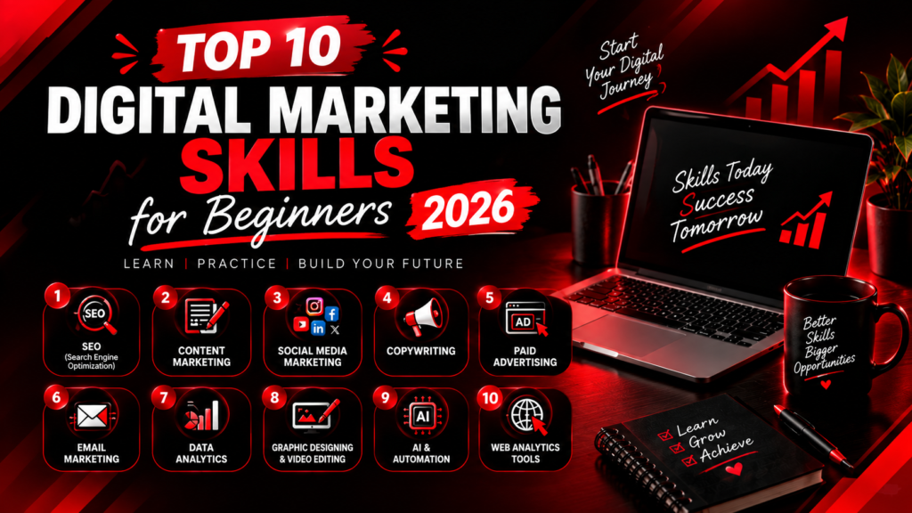 top 10 digital marketing skills 2026